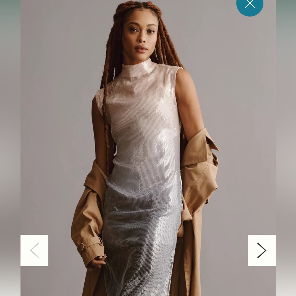 NWT Anthropologie sequin ombré cap sleeve dress, 6P